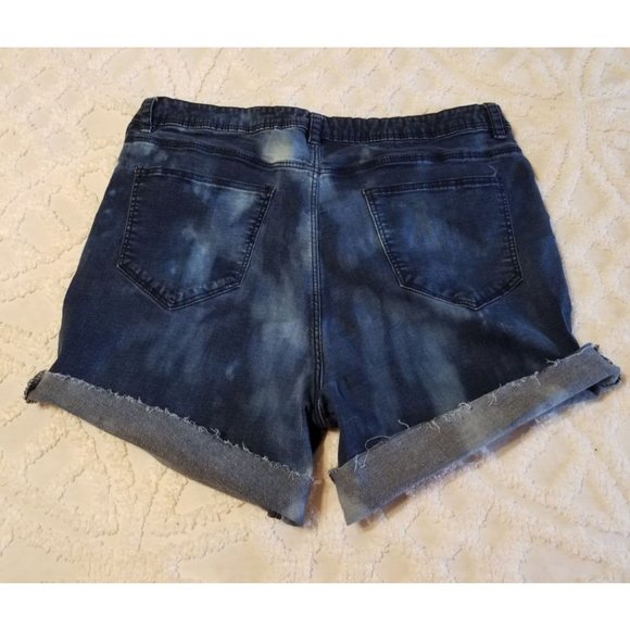 Custom Reverse Tie-Dye Denim Cut offs shorts Route 66 Sz 32 - Picture 4 of 6